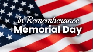 In Rememberance Memorial Day, the American Flag