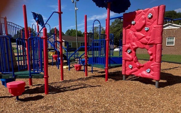 New playground equipment at Hopkins Park