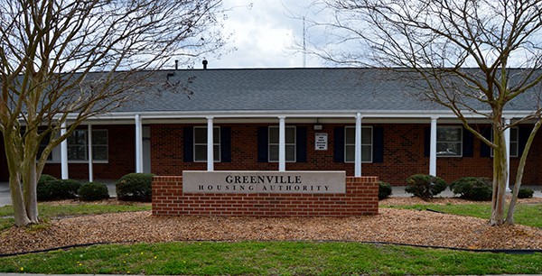 Front entrance to the Housing Authority of the City of Greenville administrative office.
