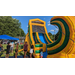 Children waiting in the line for the water slide.